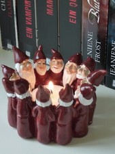 Tomtekreis skandinavischer Kreis aus Nikoläusen  Rot Weiß Grau Grün in 3 Größen