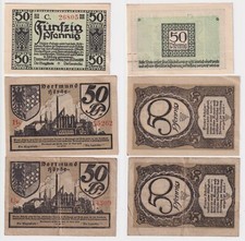 3 Banknoten Notgeld Dortmund