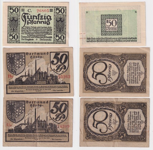 Banknoten notgeld dortmund - 3,