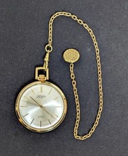 BIFORA Stratos goldene Taschenuhr mit Kette 17 Rubis Bishock