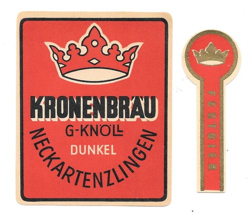 Bieretikett kronenbrauerei - bieretikett,