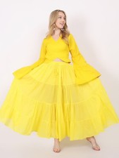 Damen 12 Yard Tribal Bauchtanz 100 % Baumwolle, Flamenco, Gypsy Hippie Röcke