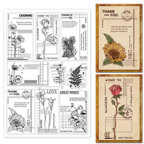 Silikonstempel blumen - silikonstempel,