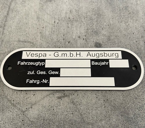 Typenschild geeignet für