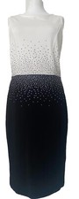 Body Flirt Kleid Ball-Gala-Abend -Fest-Cocktailkleid Knielang Gr.38 Schwarz/Weiß