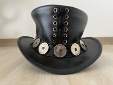 Lederhut Zylinder Maßanfertigung aus Australien, Kopfumfang 56 cm