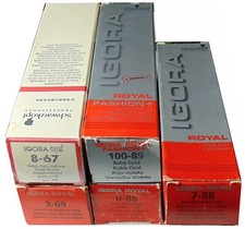 5 Stück Haarfärbemittel Schwarzkopf  Igora Royal verschiedene Farben