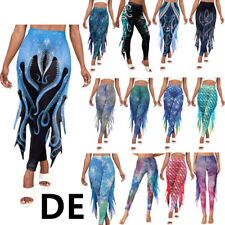 DE Damen Meerjungfrau Kostüm Fasching Kostüm Stretch Tanzhose Fit Party Clubwear