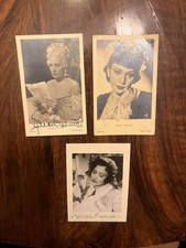 3 Original Autogramm Zarah Leander 2 Signierte Karten Ein Foto Unterhalb Sign.