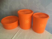 3er Set Tupperware Knusper Star, Müslibehälter, Gebäckdosen, Sonnendeckel orange