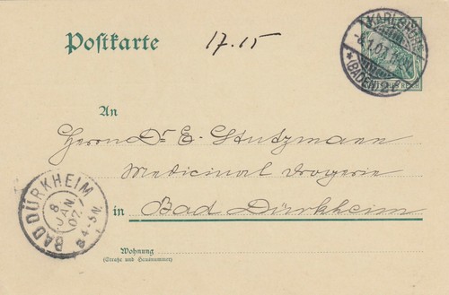 Karlsruhe postkarte 1907 f - karlsruhe,,