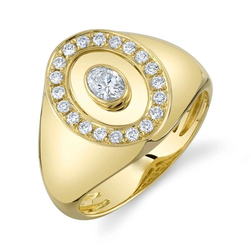 14k gelbgold oval diamant - 14k,