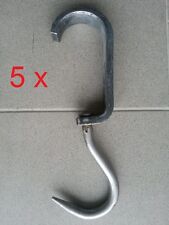 5 gebrauchte Haken Rohrbahnhaken Rohrhaken Fleischerhaken Eurohaken