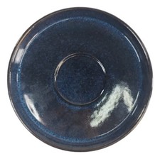 6x Ceramano Keramik Untertasse Teller ca. 15cm Blau Dunkelblau 70er Vintage