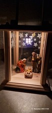 Weihnachten Holzlaterne Krippe Maria Josef Jesus Beleuchtet