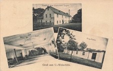 AK Weischlitz Gasthof zum russischen Lager Kegelbahn Sachsen Vogtland 1919