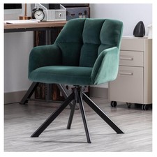 Samt Drehstuhl Büro Esszimmer Modern 360° verstellbar, Grün, stabil
