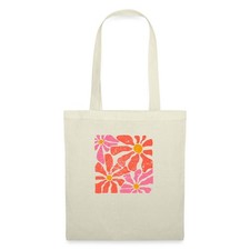 Retro Blumen Rosa Orange Stoffbeutel