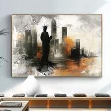 Leinwand Bild New York Freiheitsstatue Abstrakt Wandbilder Wohnzimmer Deko 6156A
