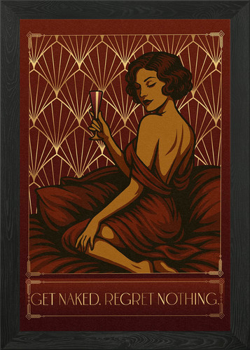 Art deco frau - frau, wein