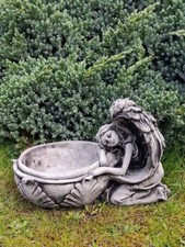Steinfigur Gartenfigur Engelfigur Engel Pflanzschale Vogeltränke Frostsicher
