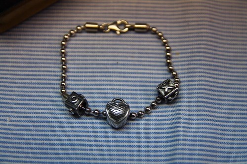 Silberarmband mit anhängern - silberarmband,