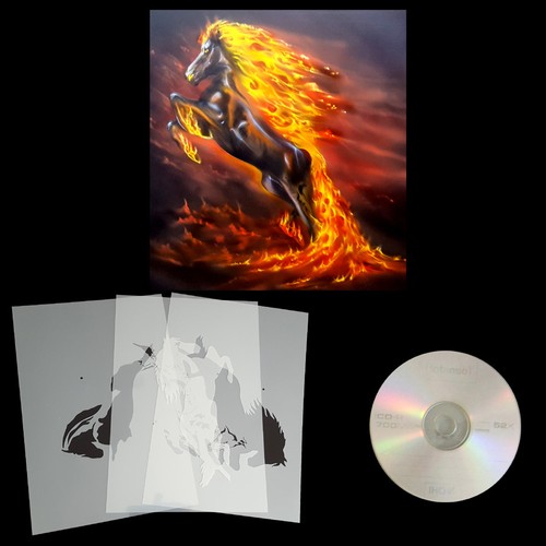 Schablone pferd mit feuer - pferd,