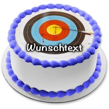Bogenschießen Tortenbild Party Deko personalisiert Geschenk Zielscheibe  essbar