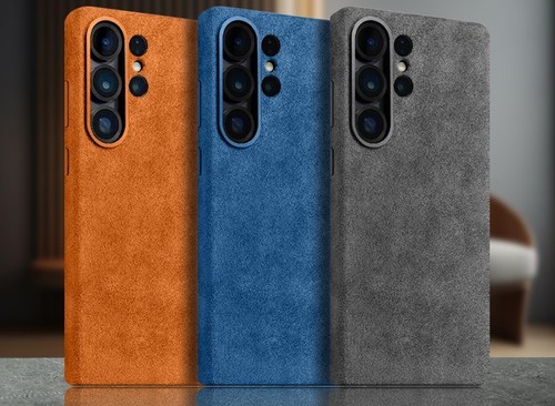 Echt alcantara leder case - leder,