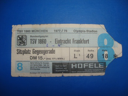 Ticket 1860 münchen - 77/78,