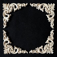 4stk Holz Ornament Verzierungen Holzzierteile Applikation Möbel Schrank Ecke