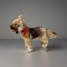 Steiff Schäferhund mit Knopf  u.Halsband 17  x 18 cm, stehend. 60er Jahre
