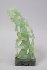 Guanyin chinesische Dame geschnitzte Jade Figur China  (GV430)