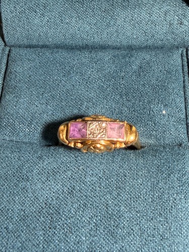 Goldring 585 amethyst - amethyst, diamant