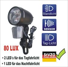 80 Lux Fahrradlicht Beleuchtung Scheinwerfer Dynamo Nabendynamo Licht mit Sensor