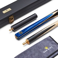 Queue-King Pro Series Snookerqueue mit Case blau Handarbeit 57" Verlängerung inklusive