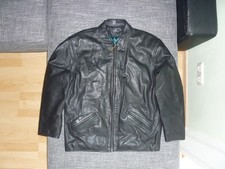 Lederjacke Herren Jacke Parka Echt Leder Full-Zip Gefüttert Gr.L/52 Schwarz TOP