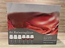 6 Weingläser aus Kristallglas Inhalt 565 ml - Rotweingläser Made in Germany;