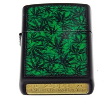 ZIPPO schwarz matt Cannabis