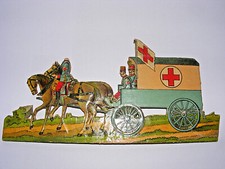 ALT Konvolut Pappe Oblaten 1870 71 Deutsch Französischer Krieg Lazarett Wagen F