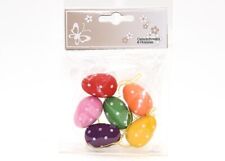 6 Ostereier Ostern Holz Osterstrauch Osterdeko Osterei 2,4x3,5cm Dekoeier