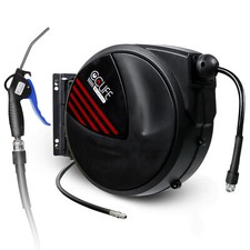 B-WAREN Automatik Schlauchtrommel 20m+1m mit Druckluftpistole, 15 Bar max