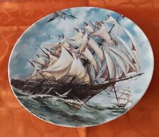 Wandteller 2, Segelschiff, "Pacific Monsoon", signiert: J. C. v. Hunnik