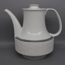 Thomas Arcta Porzellan Kaffeekanne Platin Grau ~ Tee Kaffee ~ Borkenrand Relief