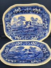 Copeland Spode's Tower Blue Serviceplatte 2 St. 38x30 cm groß 28x20 cm