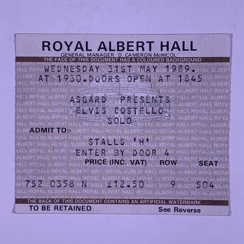 Elvis costello ticket original - elvis,