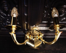 Wandlampe Wandleuchte  Messing Barock 2-flammig Lampe