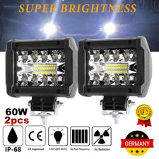 2x 60W LED Arbeitsscheinwerfer  12V 24V Offroad Scheinwerfer für Jeep SUV Bagger