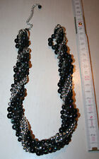Kette * Modeschmuck * 70er - 80er Jahre * schwarz und silberfarben