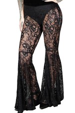 KILLSTAR Gothic Goth Vintage Spitze Mesh Schlaghose Hose - Heartfelt Mercy